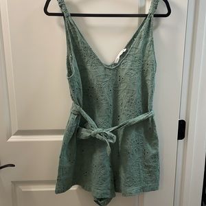 LIKE NEW! Sage green eyelet romper